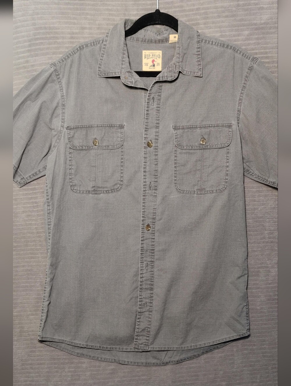 RedHead Grey Short Sleeve Button Down